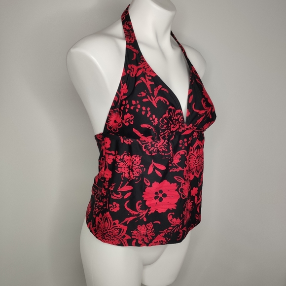 Cole of California Floral Halter Swim Top Size 10 - Picture 2 of 10